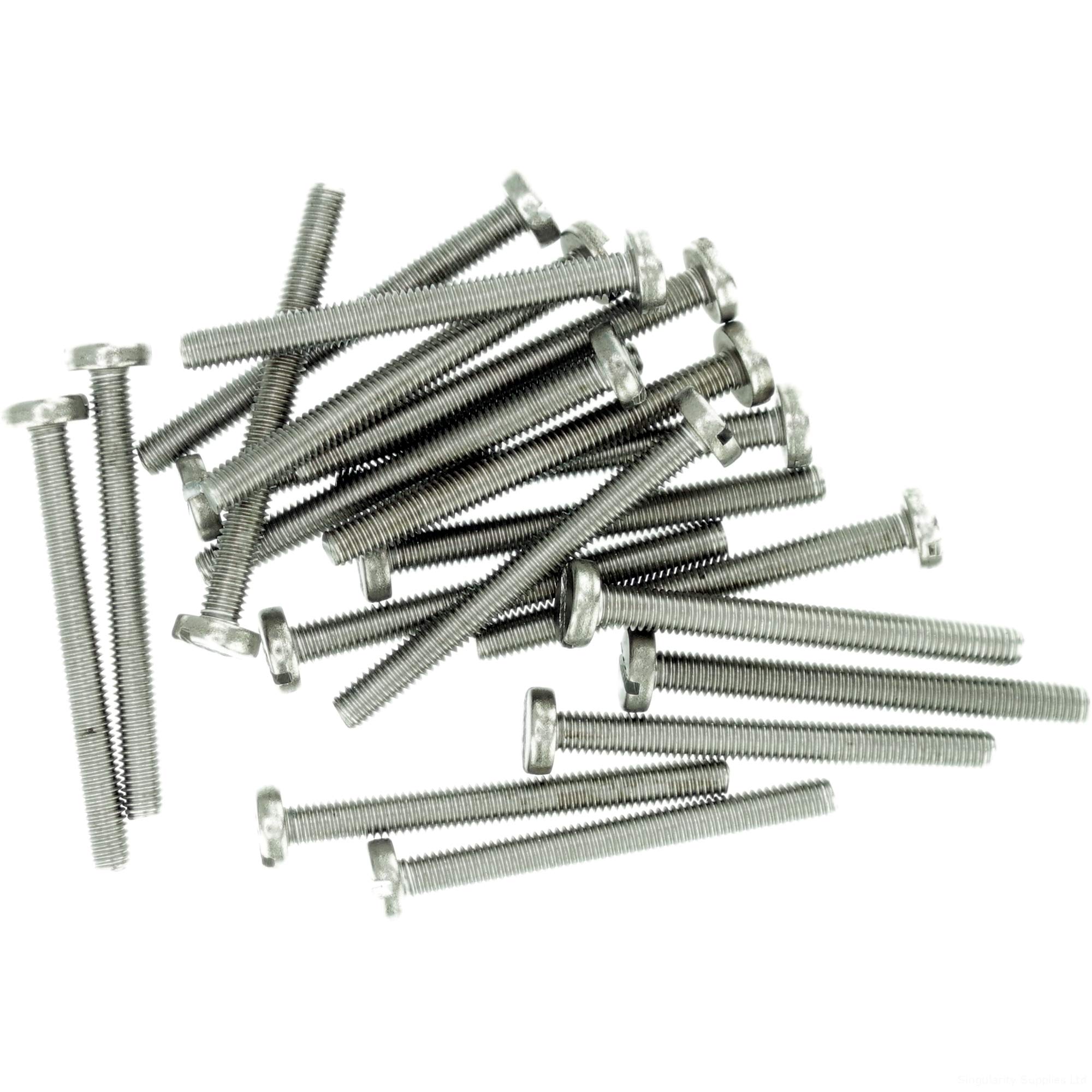 M6 (6mm x 14mm) Slot Pan Machine Screw (Bolt) - Stainless Steel (A2) (Pack of 20)