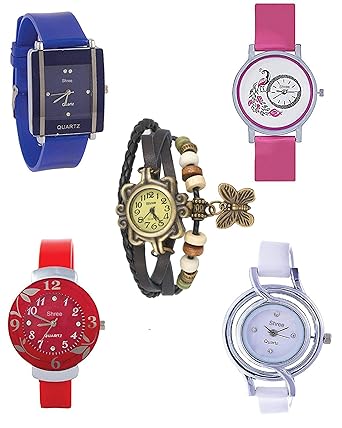 Multicolor Analog Watch for Women and Girls - Pack of 5