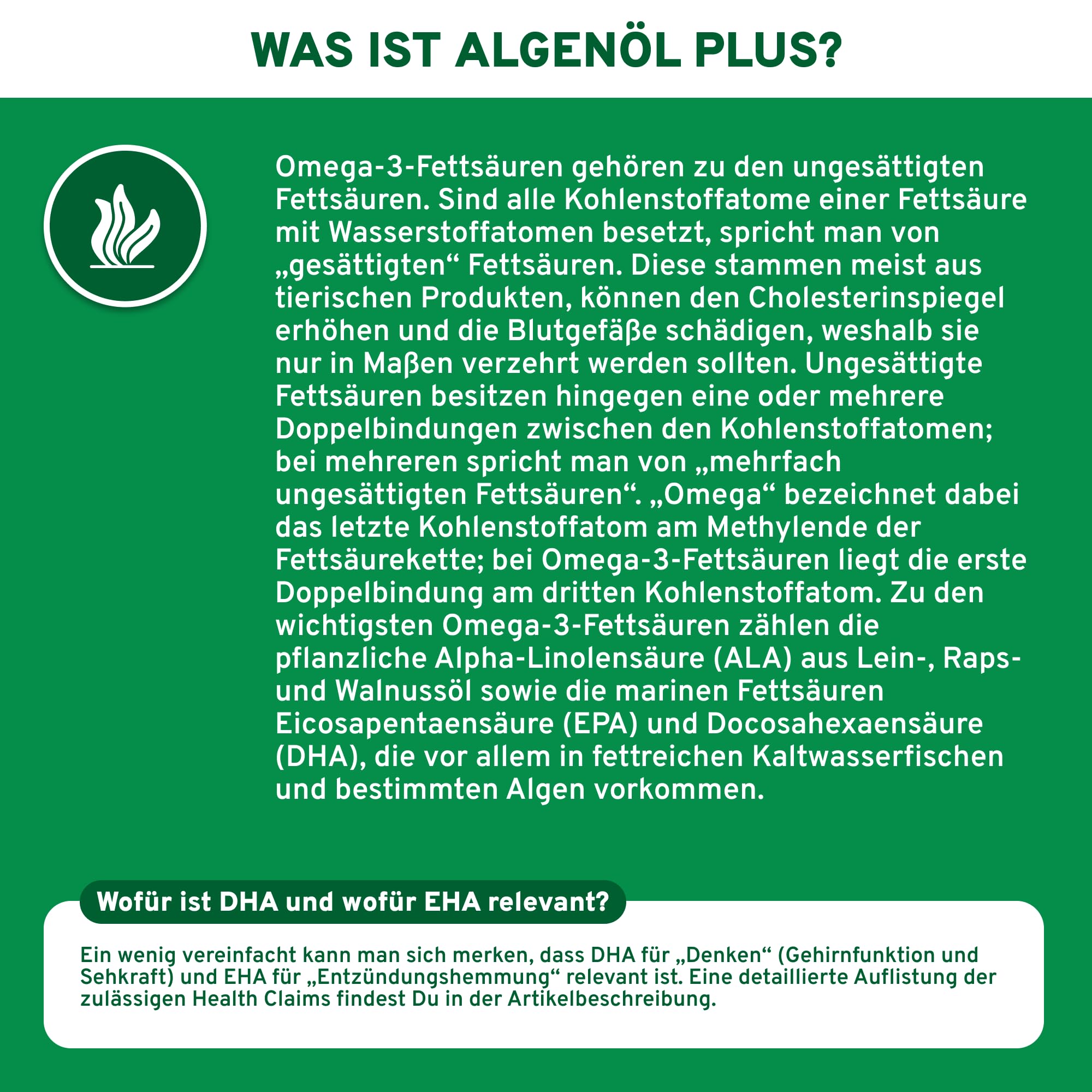 QIDOSHA® Omega 3 Algenöl Kapseln plus Vitamin D3 und K2 mit dem Markenrohstoff "Life's Omega" von DSM aus den Niederlanden, 90 vegane Kapseln im Apothekerglas 7