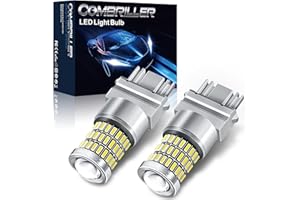 Combriller 3157 LED Bulb White 6000K, 3056 3156 3057 4157 LED Bulb with Projector Replacement for LED Reverse Lights Turn Signal Bulb Brake Light Bulb Tail Light Bulb Parking Light Bulb, Pack of 2