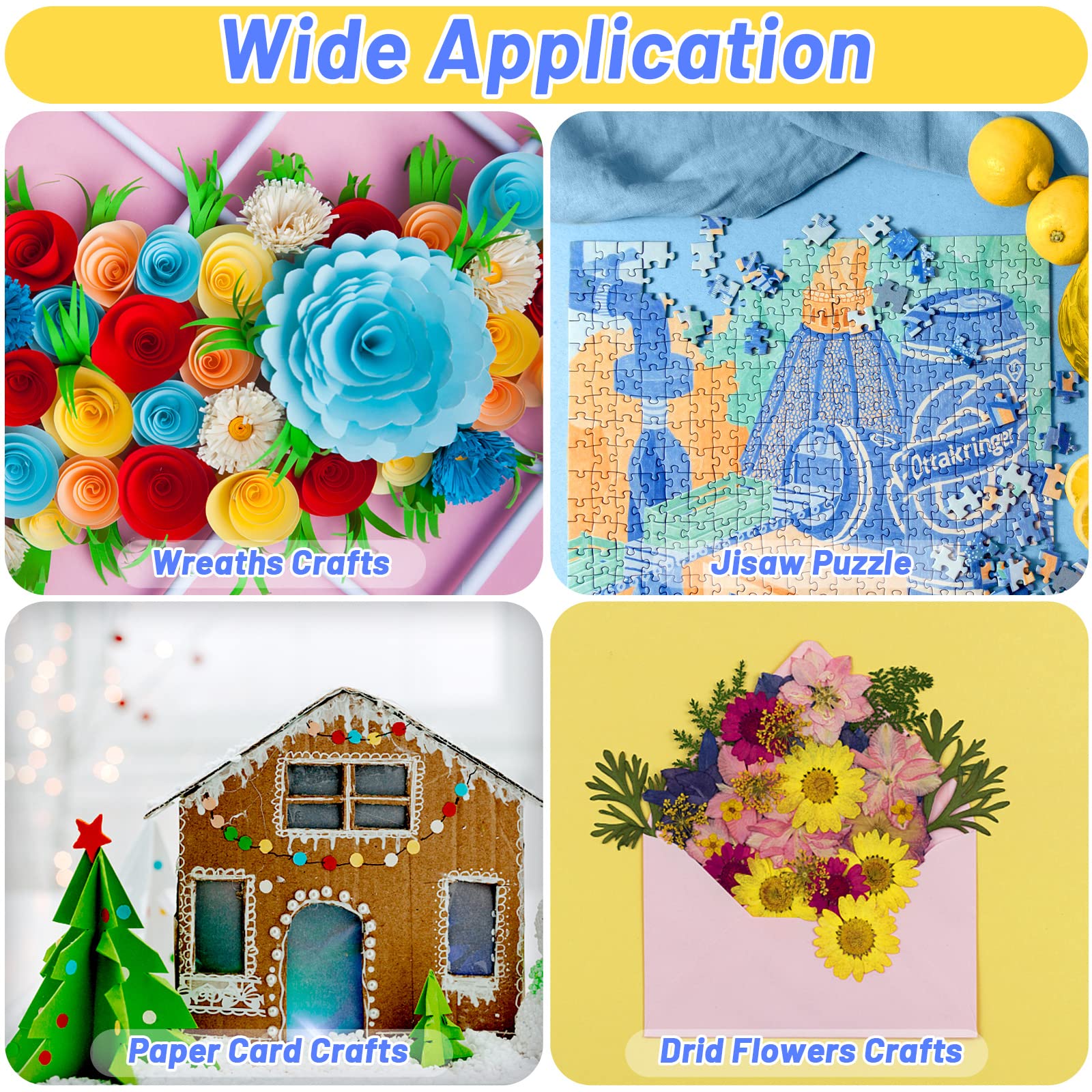 2 Pack 120ml Jigsaw Puzzle Glue with New Sponge Head, Suitable for 1000/3000/5000 Pieces of Paper and Wood Puzzle, Clear Water-Soluble Quick Dry Jigsaw Puzzle Glue, 240ml in Total