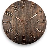 fapugh Wall Clock, Silent Clock, Wall Clocks Battery Operated， 12 inch Modern Wall Clock, Suitable for Offices, Living Rooms, Kitchens, Homes, Schools (Brown)