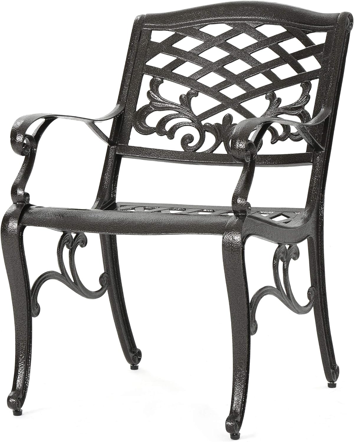 Christopher Knight Home Sarasota Outdoor Cast Aluminum Outdoor Chairs, 2-Pcs Set, Hammered Bronze: Garden & Outdoor
