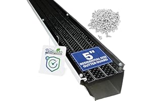 FlowGuard USA Made Professional DIY 5 Inch 50-Year Gutter Cover System - Thermal Thaw Black - Aluminum Gutter Guards - 102 Feet - by FlexxPoint