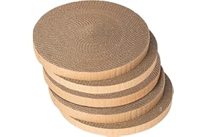 ROADTOFREE Round cat Scratcher Refill 10 inch Diameter 7/8 inch Thickness Scratcher Replacement Pads cat Scratching Board Circle cat Scratcher cat scratchers for Indoor Cats cat Scratch pad(5pcs)