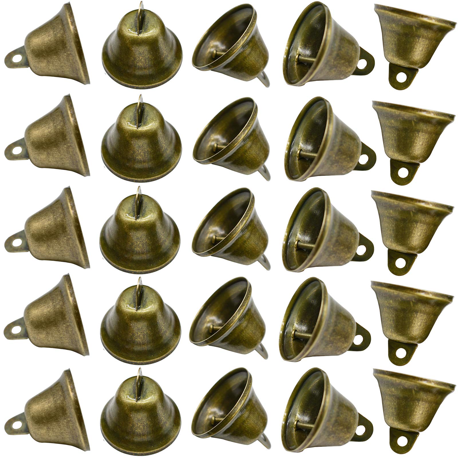 Photo 1 of Maydahui 90 PCS Bronze Jingle Bells Brass Color Vintage Small Craft Bell (1.7 X 1.5 Inches) for Wedding Doors Dog Collar Christmas Hallowmas Decor