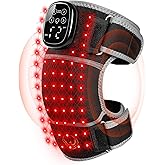 Seenew Cordless Red Light Therapy Knee Brace with Heat Vibration Massage | Portable, 660nm &amp; 850nm, 3 Vibration Modes, 6 Heating Light Therapy Modes, Relieves Joint Pain for Knee, Elbow &amp; Shoulder