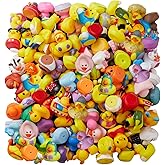 ValenLyra 100 Pack Rubber Duck for Jeeps Ducking - 2" Bulk Floater Duck for Kids - Baby Bath Toy Assortment with Bag - Party Favors, Bath Time, Birthdays, and More (100 Varieties)