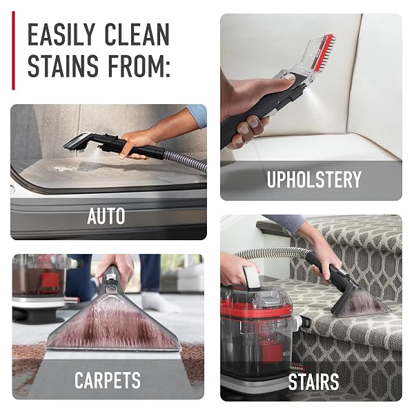 HOOVER CLEANSLATE PET PORTABLE CARPET + UPHOLSTERY SPOT CLEANER MACHINE, POWERFUL SUCTION WITH VERSATILE TOOLS, PET STAIN REMOVER, CAR AND AUTO DETAILER, PAIR WITH HOOVER CARPET CLEANER SOLUTION