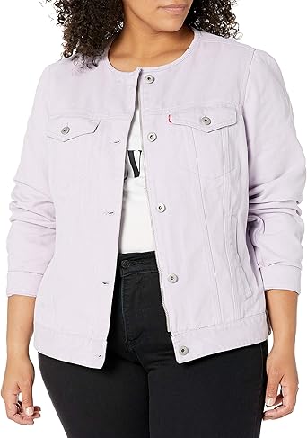 women's collarless denim jacket uk