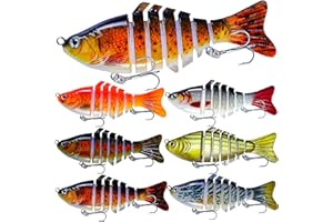 Pfeibk Multi Jointed Swimbait Saltwater Fishing Lures with Sharp Treble Hooks, Bass Fishing Lures Walleye Trout, Lifelike Slow Sinking Fish Bait Lures Kit Freshwater