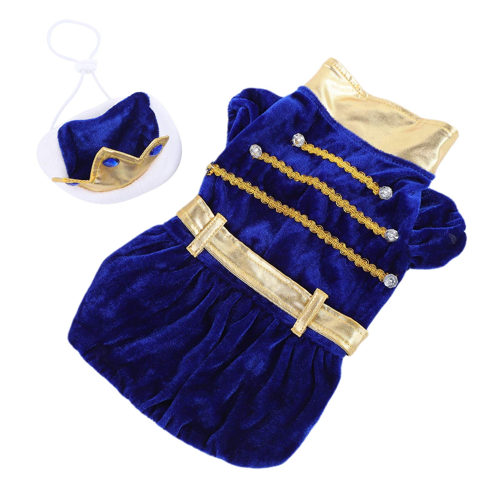 FOTABPYTI Dog Suit, Dog Clothes, Safe Shiny Gold Satin Dog Halloween Costume for Dog Suit Pet Clothes(S)