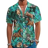 YZMI Western Shirts for Men Cowboy Country Shirt Short Sleeve Retro Button Down Outfits