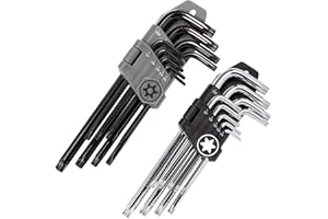 Owl Tools Torx Wrench and Security Bit Wrench Set (18 Wrenches) 9 Standard Torx Star Wrenches and 9 Security Tamper Proof Torx Wrenches