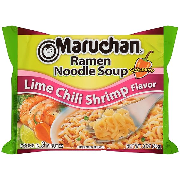 MARUCHAN RAMEN LIME CHILI SHRIMP, 3 OUNCE (PACK OF 24)