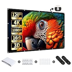 AURZEN 120-Inch Portable Projector Screen, 16:9 4K