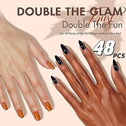 Wine Red Press on Nails Almond Shaped 48Pcs Neutral