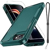 RMOCR for iPhone 16e Case & iPhone 17e Case, with Screen Protector,Military Grade Heavy Duty Shockproof Phone Cover with Wrist Lanyard Strap for iPhone 16e & iPhone 17e,Dark Green