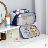 Elviros Water-Resistant PU Leather Toiletry Bag Men Large Shaving Dopp Kit Blue view 9