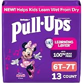 Pull-Ups Girls' Potty Training Pants, Size 6T-7T Training Underwear (55-75 lbs), 13 Count