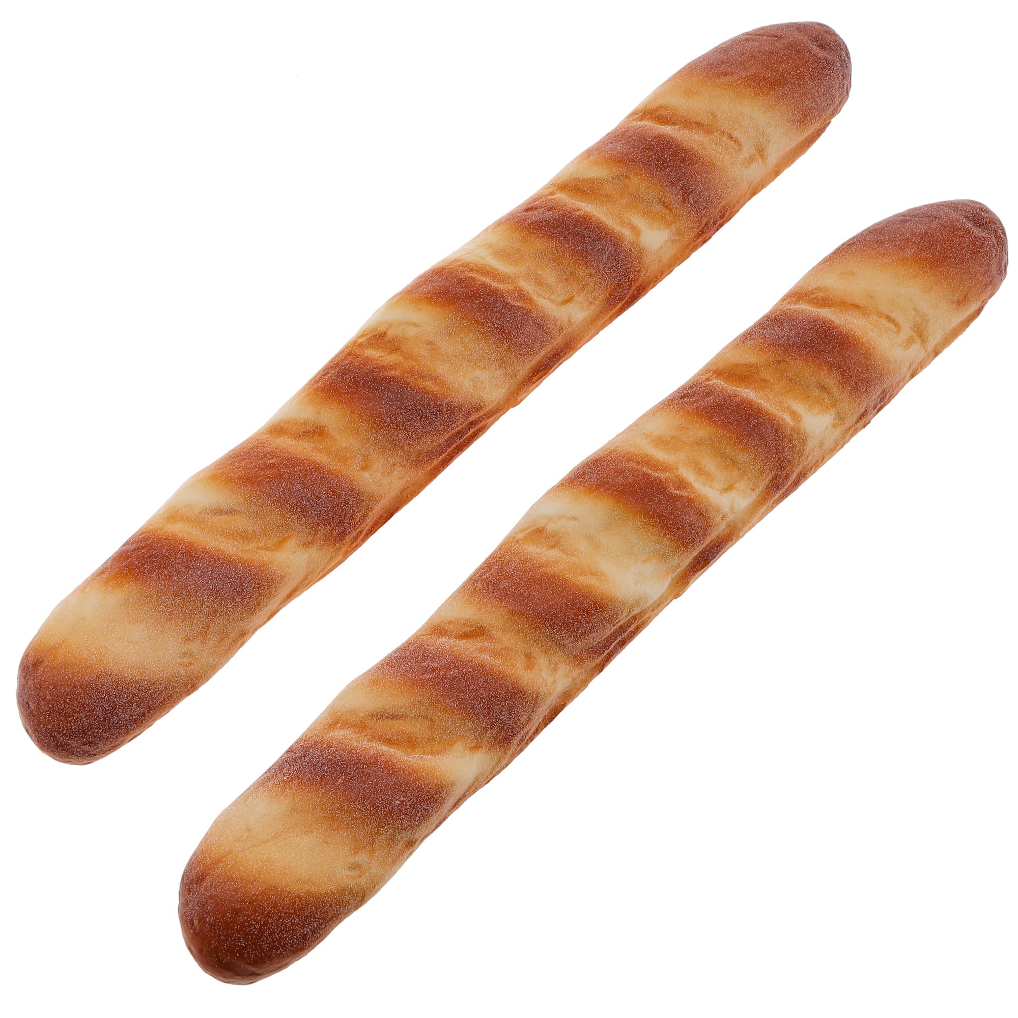 Gresorth 18.5 inch Artificial Long Bread Prop PU Fake Baguette Simulation Lifelike Dessert for Kitchen Display Decoration Photography Props - 2pcs