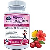 NATRIVIGA Women’s Probiotic 100 Billion CFU – 31 Strains with Prebiotics, Digestive Enzymes, Cranberry & D-Mannose – Supports Gut, Vaginal & Urinary Health – 90 Veggie Capsules