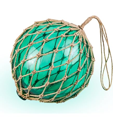 Amazon.com: Hampton Nautical 3xglass-203 Blue - Amber - Blue Japanese Glass Ball  Fishing Floats with Brown Netting Decoration 11" - Glass Buoy : Sports &  Outdoors