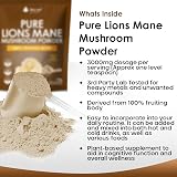 New Leaf Lions Mane Mushroom Powder 3000mg - 60 Servings UK Made view 2