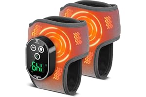 Heated Ankle Massager, Cordless Ankle Heating Pad with Vibration, 3000mAh Rechargeable Heated Ankle Brace with LCD Display, 3