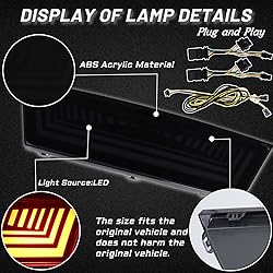 PGTOPONE Smoked LED Rear Bumper Reflectors Fog