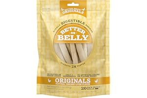 Better Belly Chicken Liver Small Rawhide Rolls, 20-Count