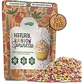Snackathon Natural Sprinkles for Baking & Decorating, Dye-Free Rainbow Sprinkles, 15 OZ Bulk Jimmies in Resealable Pouch - Na