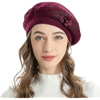 AICHUAN Women Winter Knit Beret Hat Rabbit Hair French Style  display picture 3