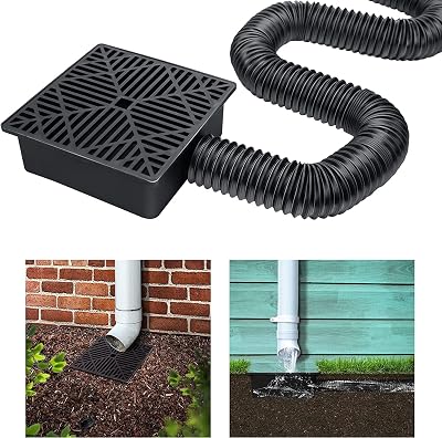 GIONAR Catch Basin Drain Kit Downspout Extension Flexible Hose for Lawn Cement