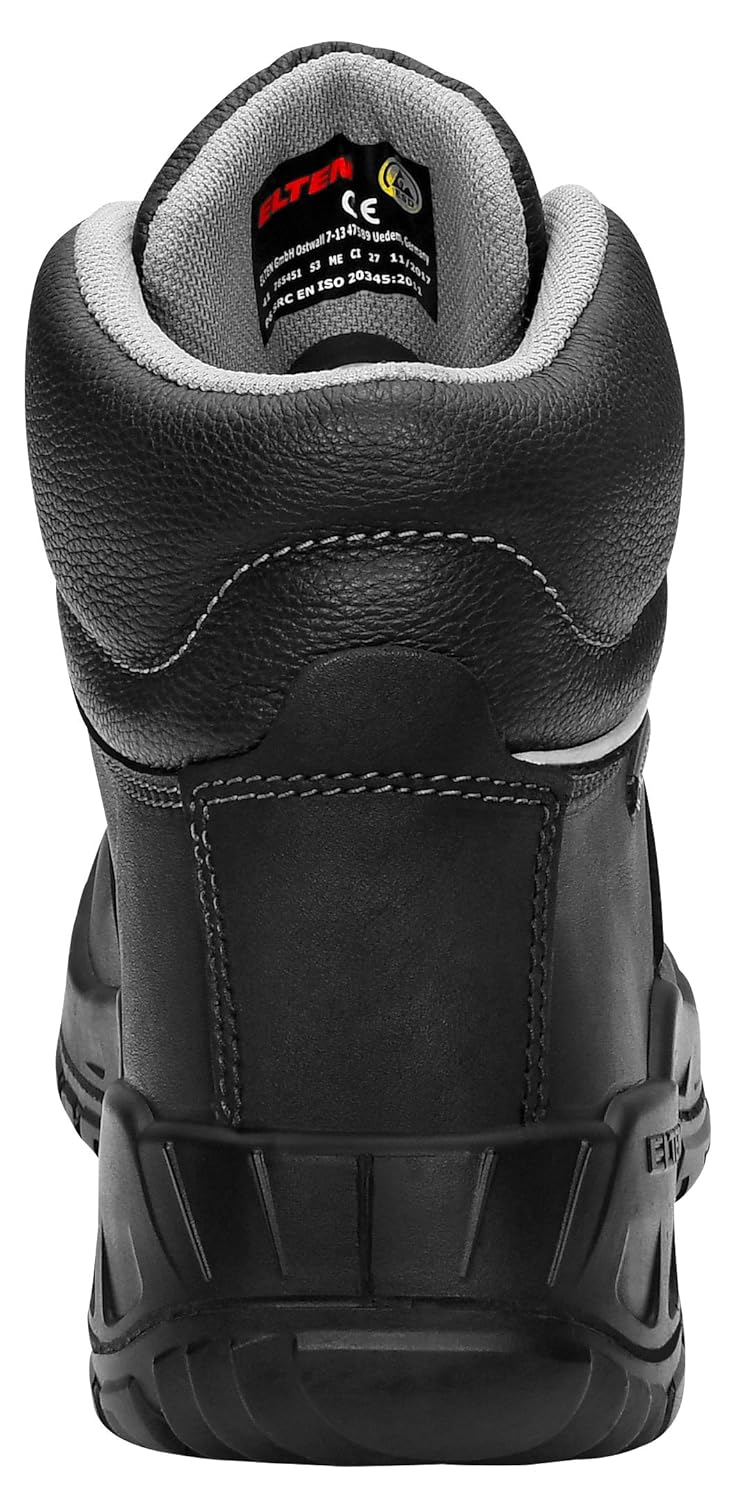 ELTEN Men's sikkerhedssko Renzo Mid S3, mænd, letvægt, sort, stålhætte, kuldeisolering, Gore-tex, GTX ESD S3 Safety Boots, Black, 45 EU - Image 4