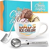 Mkeevee Gifts for Dad Ice Cream Bowl and Scoop Set Dad’s Father's Day Christmas Gifts from Daughter Son Ideal Xmas Birthday Present