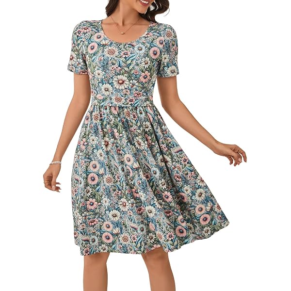 QINYI Women's Nursing Dresses Breastfeeding Cotton Short Sleeve Tiered Midi Breastfeeding  Dress with Pockets (US, Alpha, XX-Small, Regular, Regular, Watercolor  Petals) at Amazon Women's Clothing store