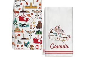 2 Pcs Canada Kitchen Towel Canada Souvenirs Canadian Gifts Maple Leaf Towel Canadian 24 x 16 Inch Kitchen Tea Towels