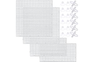 OBANGONG 4 Pcs Aquarium Grid Divider Tray Egg Crate Grid Louvre Aquarium Fish Tank Divider 12x12 inch Bottom Isolation Board for Mixed Breeding with 6 Pcs Sucker Clip,Hole Diameter 0.4inch