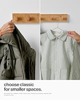LARHN Wooden Coat Hooks Wall Mounted 5 XL Hooks 42cm 2 Pack All Fixings view 7