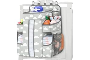 Maliton XL Changing Table Organizer, Hanging Diaper Organizer for Crib, Pack n Play Holder, Accessories, Essentials for Newbo