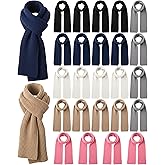 Chicingyou Winter Scarf Bulk for Men Women Solid Color Cold Weather Thick Warm Cable Knit Scarfs for Christmas Gift Homeless