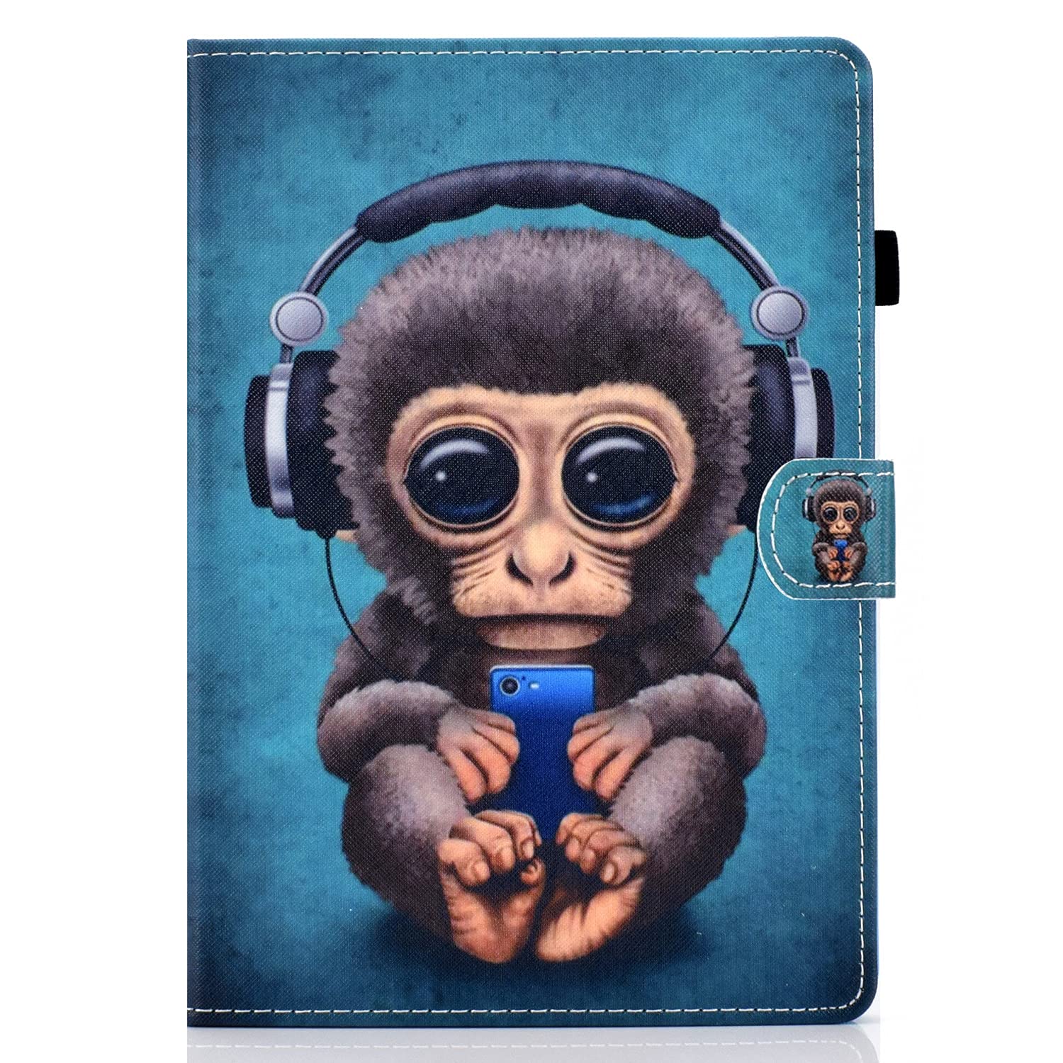 Bspring Folio Case for All-New 6" Kindle (11th Generation, 2022/2024 Release) - Book Style Colorful Leather Shockproof Cover with Auto Sleep/Wake,Monkey