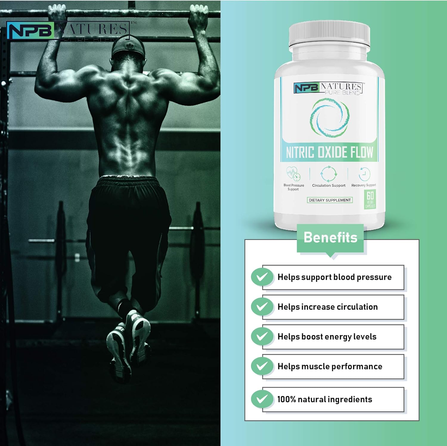 Nitric Oxide Supplements: Nature's Pure Blend - L-Arginine and L-Citrulline - 1500MG - Nitric Oxide Booster - Blood flow, Muscle growth, Energy - Essential Amino Acids for physical training support: Health & Personal Care