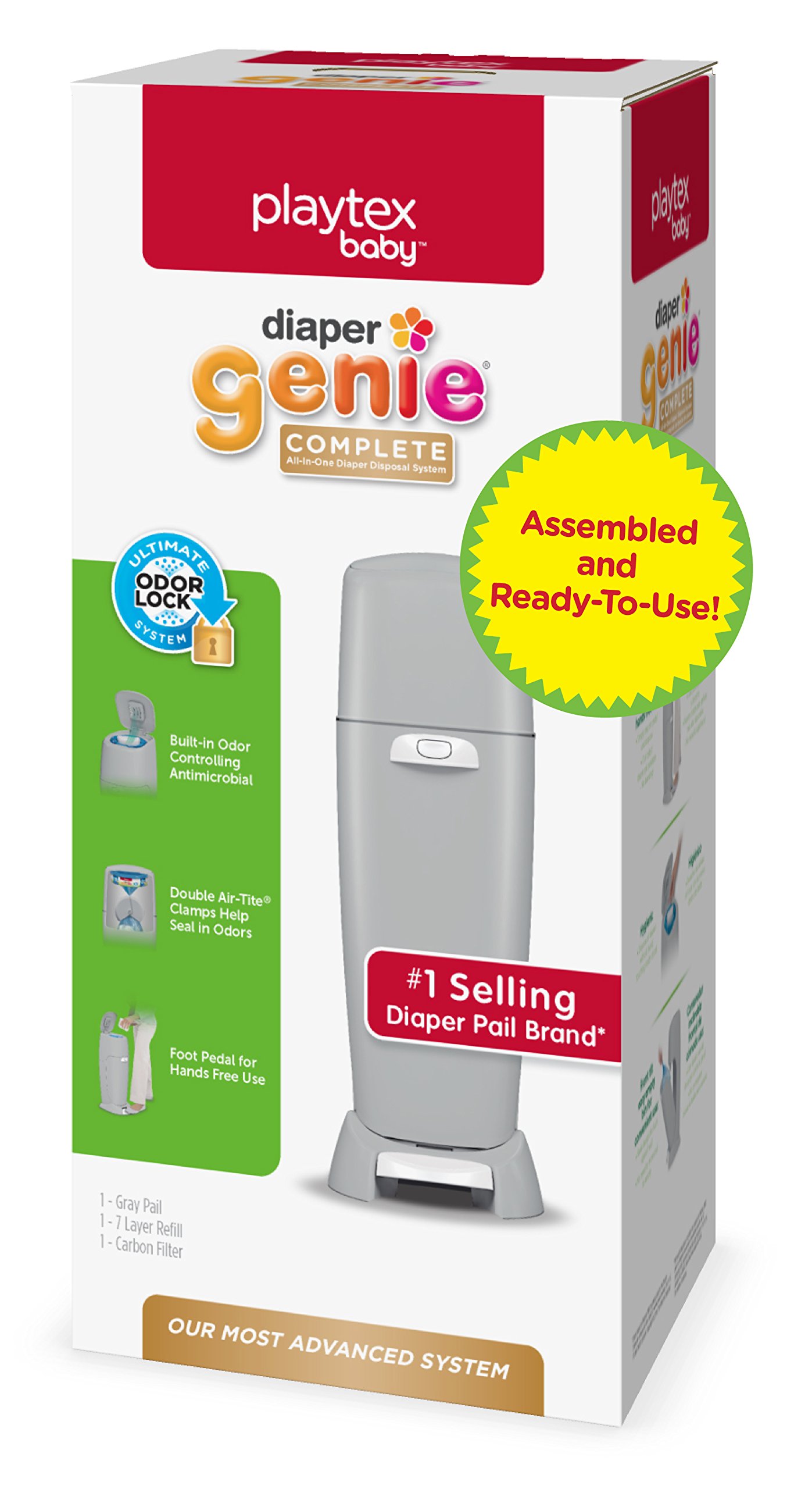 Playtex Diaper Genie Complete Assembled Diaper Pail with Odor Lock