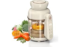 BabyNutri All-in-One Baby Food Maker, Glass Food Mills, Blender & Steamer, Auto Cooking, Easy Cleaning, Dishwasher Safe, Touch Screen Control for Home Cooking