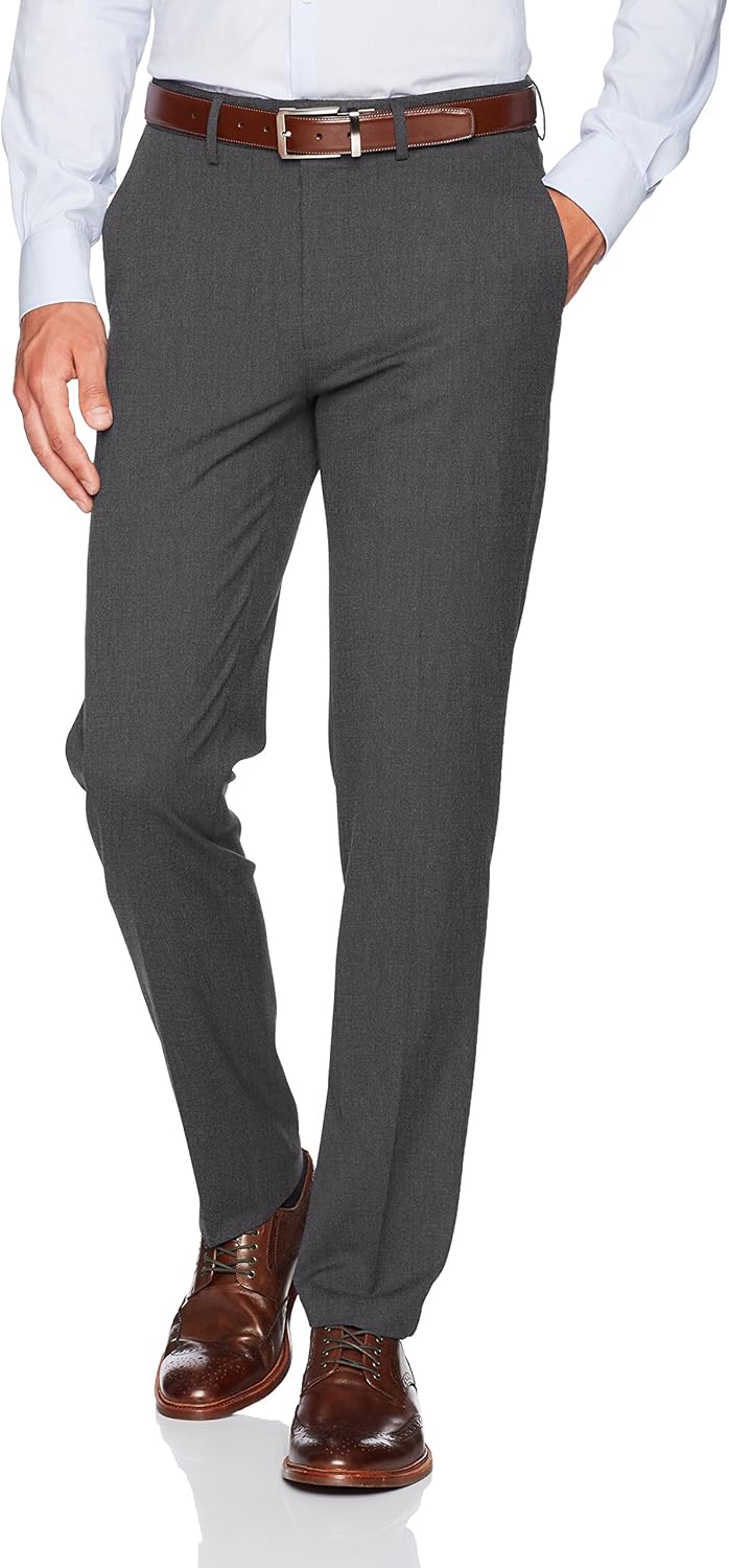 J.M. Haggar Men's Stretch Superflex Waist Slim Fit Flat Front Dress Pant at  Men’s Clothing store