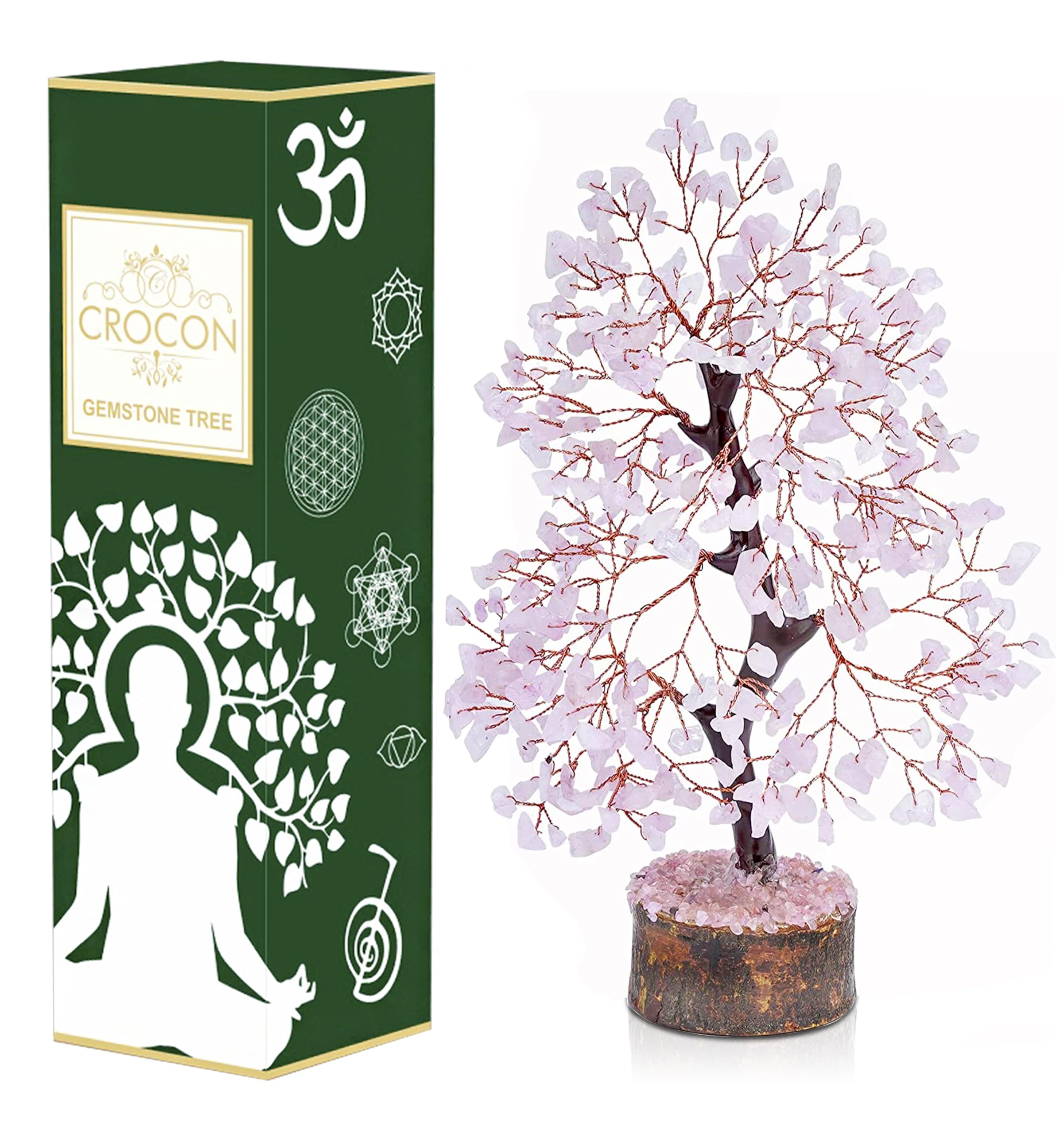 Rose Quartz Crystal Tree of Life - Chakra Tree for
