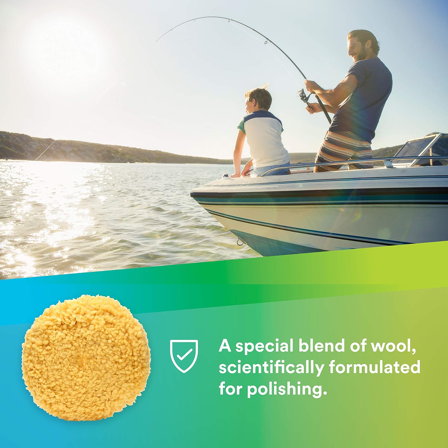 3M Wool Polishing Pad (05713) – For Boats, Cars, Trucks and RVs – Single-Sided – 9 Inches , Yellow: Automotive