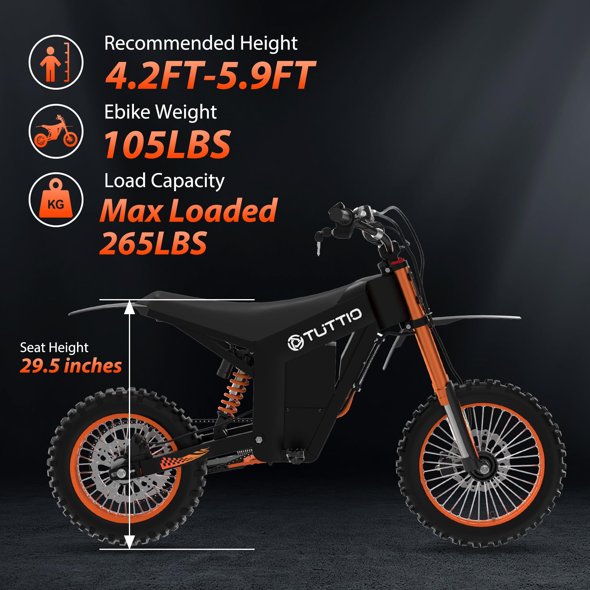Tuttio Soleil01 Electric-Dirt-Bike for Teens Adults, 14